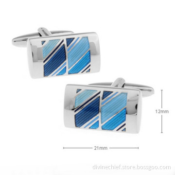 High Quality Enamel Cufflinks Custom Copper/Silver/Stainless Steel Men Cufflinks